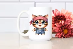 Expressive Baby Cat Bandana Clipart Product Image 2