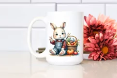 Baby Bunny with Autumn Vegetables | Sublimation | Clipart Product Image 2
