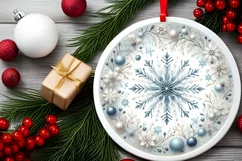 Round Christmas Ornament Sublimation|Clipart Product Image 2