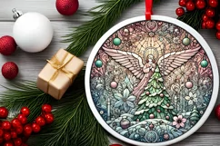 Round Christmas Ornament Sublimation|Clipart Product Image 1