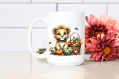 Quirky Baby Lion Holding Basket | Sublimation | Clipart Product Image 2