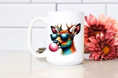 Quirky Deer Portrait with Sunglasses | Sublimation | Clipart Product Image 2