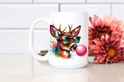 Quirky Deer Portrait with Sunglasses | Sublimation | Clipart Product Image 2