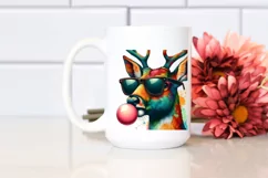 Quirky Deer Portrait with Sunglasses | Sublimation | Clipart Product Image 2