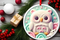 Round Christmas Ornament Sublimation|Clipart Product Image 2