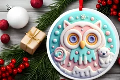 Round Christmas Ornament Sublimation|Clipart Product Image 2