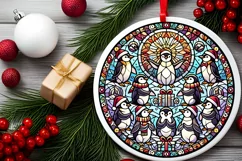 Round Christmas Ornament Sublimation|Clipart Product Image 1