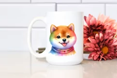 Watercolor Shiba Inu Clipart Product Image 2