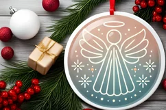 Round Christmas Ornament Sublimation|Clipart Product Image 1
