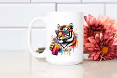 Colorful Tiger Straw Drink | Sublimation | Clipart Product Image 2