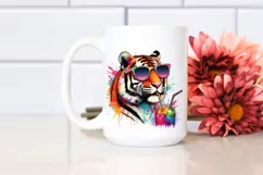 Colorful Tiger Straw Drink | Sublimation | Clipart Product Image 2