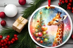 Round Christmas Ornament Sublimation|Clipart Product Image 2