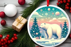 Round Christmas Ornament Sublimation|Clipart Product Image 2