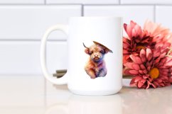 Colorful Baby Highland Cow Provencal Town PNG Product Image 2