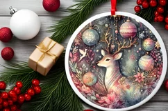 Round Christmas Ornament Sublimation|Clipart Product Image 2