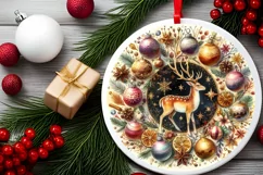Round Christmas Ornament Sublimation|Clipart Product Image 2
