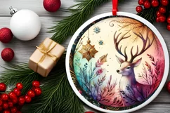 Round Christmas Ornament Sublimation|Clipart Product Image 2