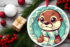 Round Christmass Ornament PNG Product Image 2