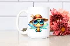 Colorful Watercolor Cute Baby Dragonfly, Sun es Product Image 2