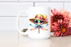 Colorful Watercolor Cute Baby Dragonfly, Sun es Product Image 2