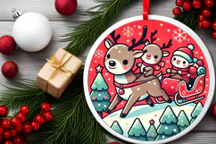 Round Christmass Ornament PNG Product Image 2