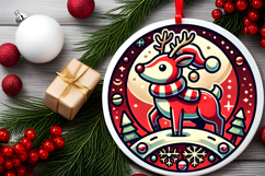 Round Christmass Ornament PNG Product Image 2