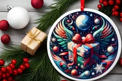 Round Christmas Ornament Sublimation|Clipart Product Image 2