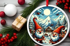 Round Christmas Ornament Sublimation|Clipart Product Image 2