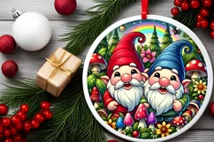 Round Christmas Ornament Sublimation|Clipart Product Image 2