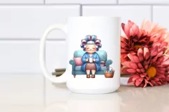 Watercolor Lady Couch | Sublimation | Clipart Product Image 2