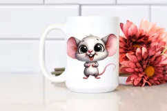 Watercolor Baby Mouse Standing Excited Sublimation Clipart Product Image 2