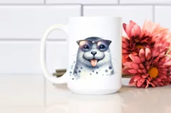 Funny Seal Portrait | Watercolor Clipart Product Image 2