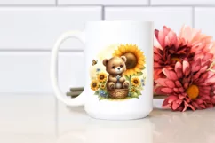 Funny Baby Bear Sunflower | Sublimation | Clipart Product Image 2