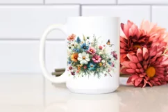 Watercolor Vibrant Wild Flowers Clipart Product Image 2