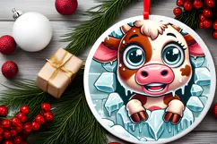 Round Christmass Ornament PNG Product Image 2