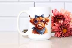 Highland Cow Portrait with Bandana | Sublimation | Clipart Product Image 2