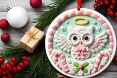 Round Christmas Ornament Sublimation|Clipart Product Image 1