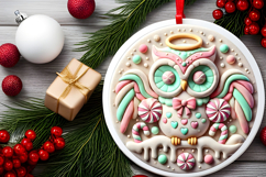 Round Christmass Ornament PNG Product Image 2