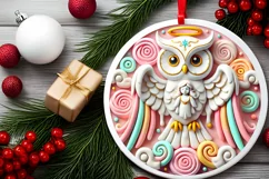 Round Christmas Ornament Sublimation|Clipart Product Image 1