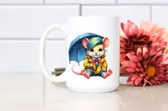 Expressive Baby Mouse with Funny Haircut PNG Product Image 2