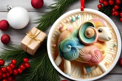 Round Christmas Ornament Sublimation|Clipart Product Image 2