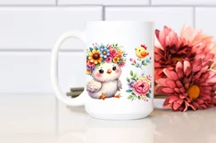 Colorful Chicken with Flower Crown | Watercolor Product Image 2
