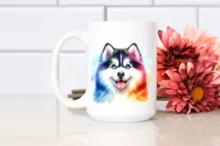 Watercolor Siberian Husky Clipart Product Image 2
