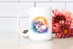 Colorful Baby Unicorn Sun | Sublimation | Clipart Product Image 2