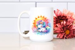 Colorful Baby Unicorn Sun | Sublimation | Clipart Product Image 2
