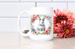Vibrant Baby Bunny Floral Frame Clipart Product Image 2