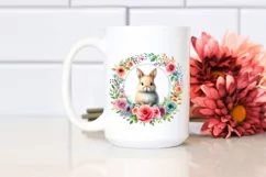 Vibrant Baby Bunny Floral Frame Clipart Product Image 2