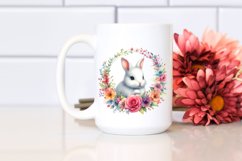 Vibrant Baby Bunny Floral Frame Clipart Product Image 2