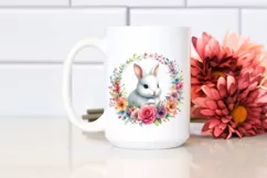 Vibrant Baby Bunny Floral Frame Clipart Product Image 2