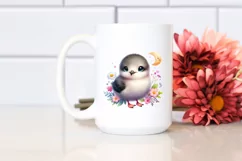 Colorful Small Baby Arctic Skua with Moon and Flowers | Product Image 2